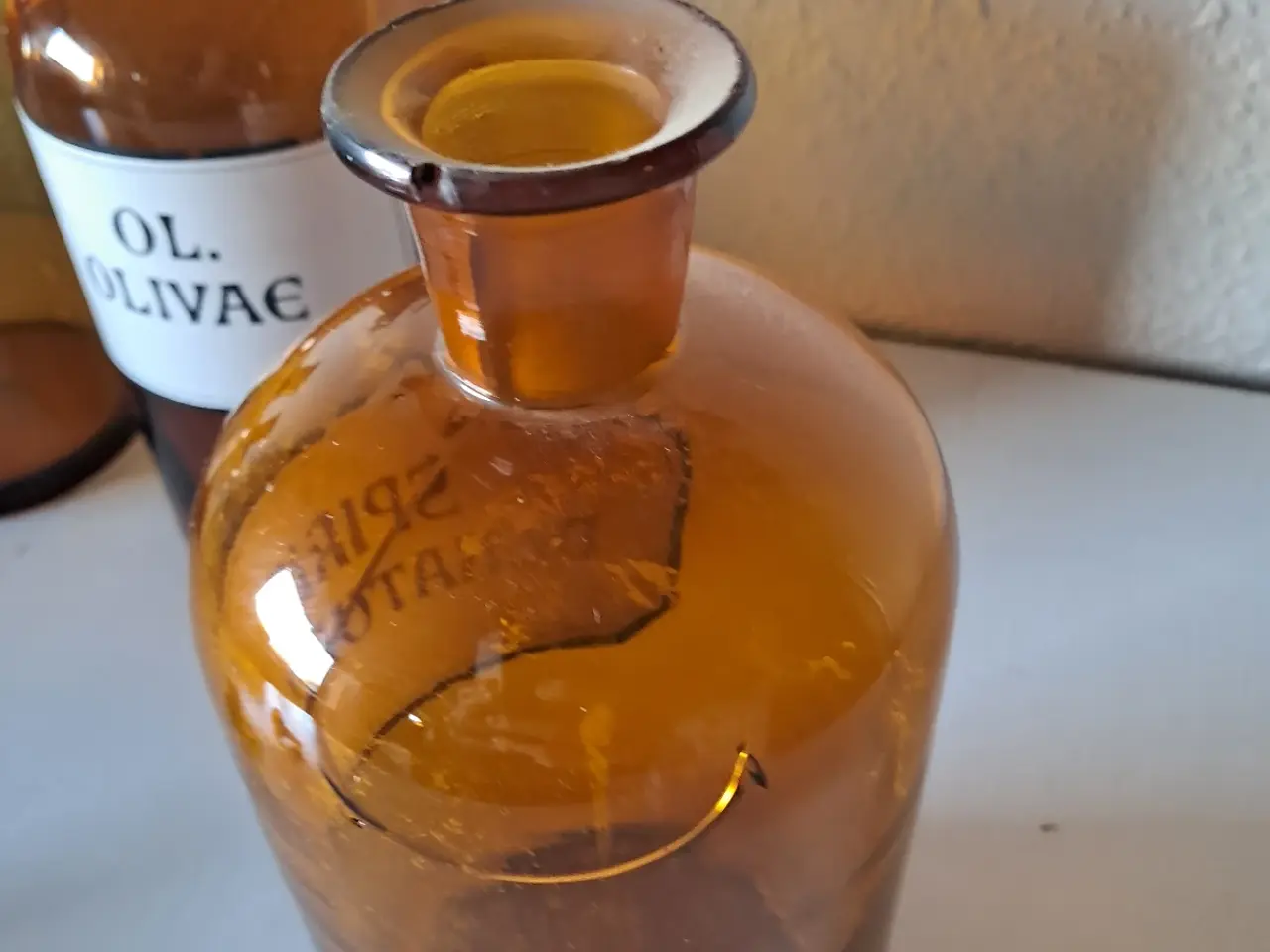 Billede 3 - 4 gamle apotekerflasker i brunt glas
