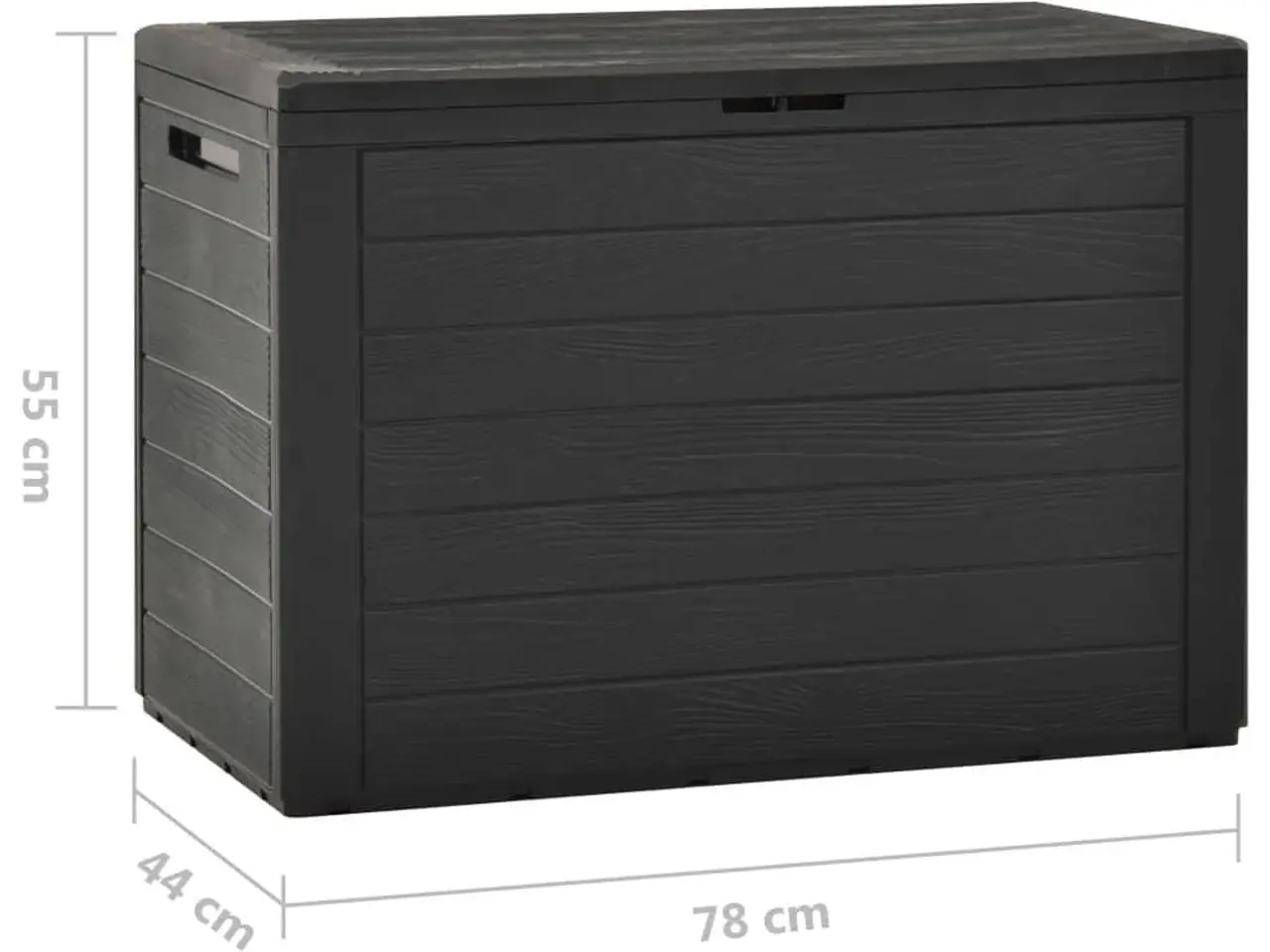 Billede 7 - Opbevaringsboks til have og terrasse 78×44×55 cm - antracitgrå, 190 l