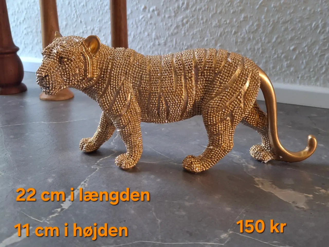 Billede 1 - Tiger figur I guld 