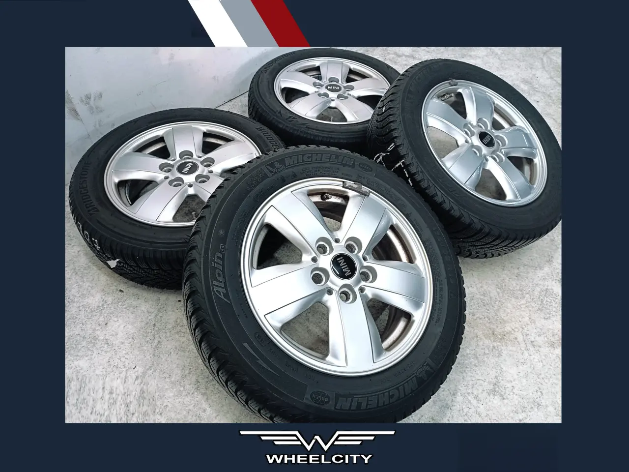 Billede 1 - 5x112 15" ET46 nav 66,6æ MINI vintersæt inkl.TPMS