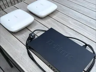 Swinch og wifi sender D-link