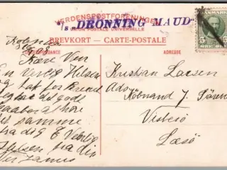 S/S "Dronning Maud" - Bagside på Tivolikort