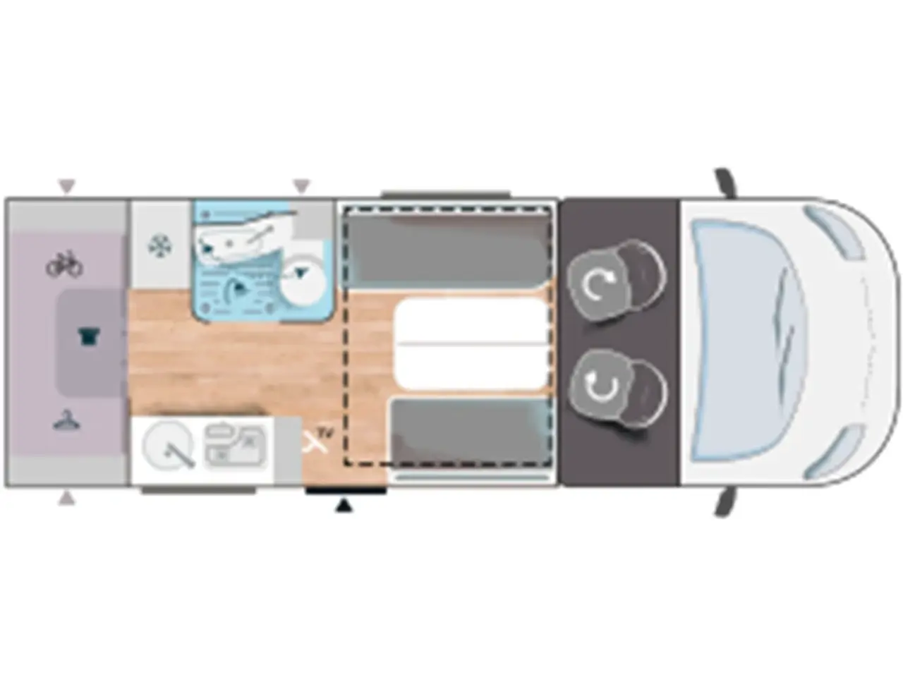 Billede 31 - 2024 - Chausson X650 Exclusive line   TILBUDSPRIS kr. 999.900,- SPAR kr. 50.000,- Camper med stor Lounge og siddegruppe, 9-trins automatgear, sænkeseng, stor garage, specialfælge, Connect- og X-tilbehørspakke ,