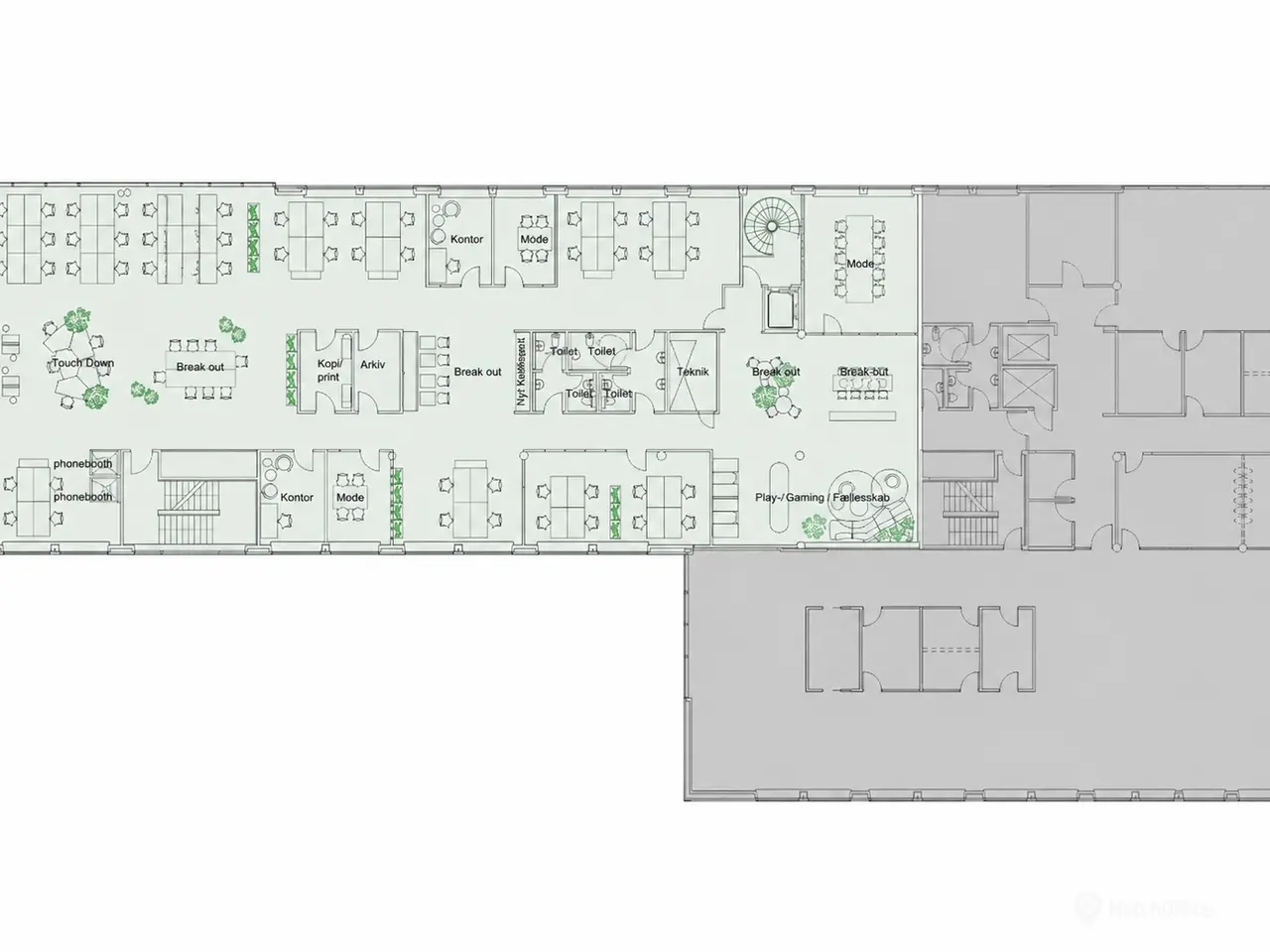 Billede 14 - Stort og fleksibelt kontordomicil på 1.886 m² med formidabel udsigt ved Glostrup Station. samt adgang til fælles kantine og tagterrasse