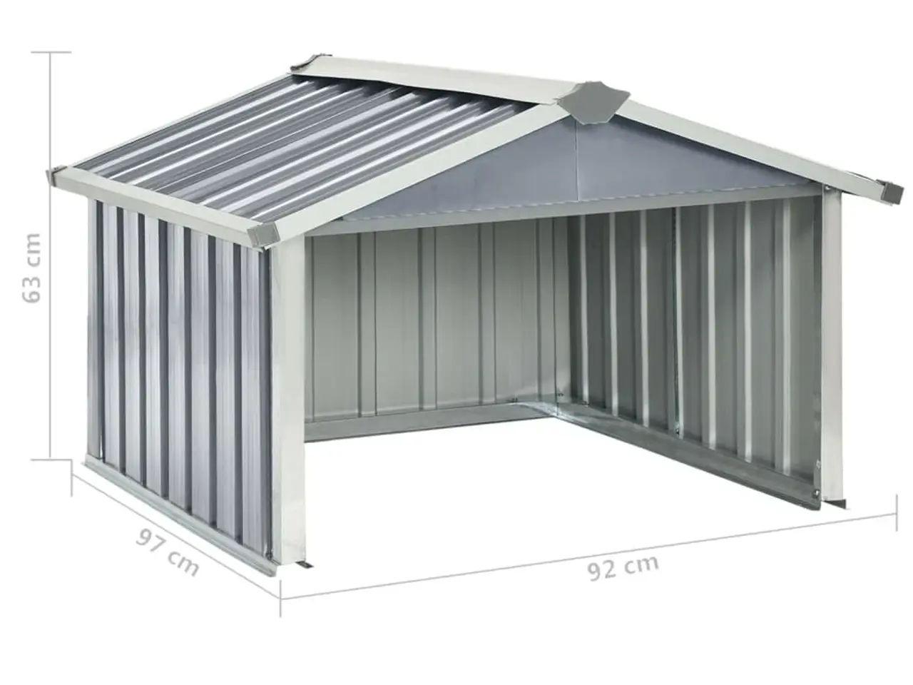 Billede 9 - Garage til robotplæneklipper 92×97×63 cm - galvaniseret stål, grå