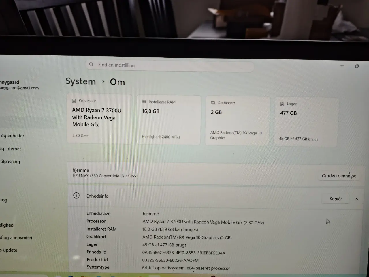 Billede 2 - Hp envy x360 convertible Ryzen 7 13"