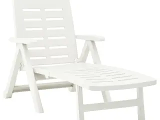 Foldbar liggestol plastik hvid