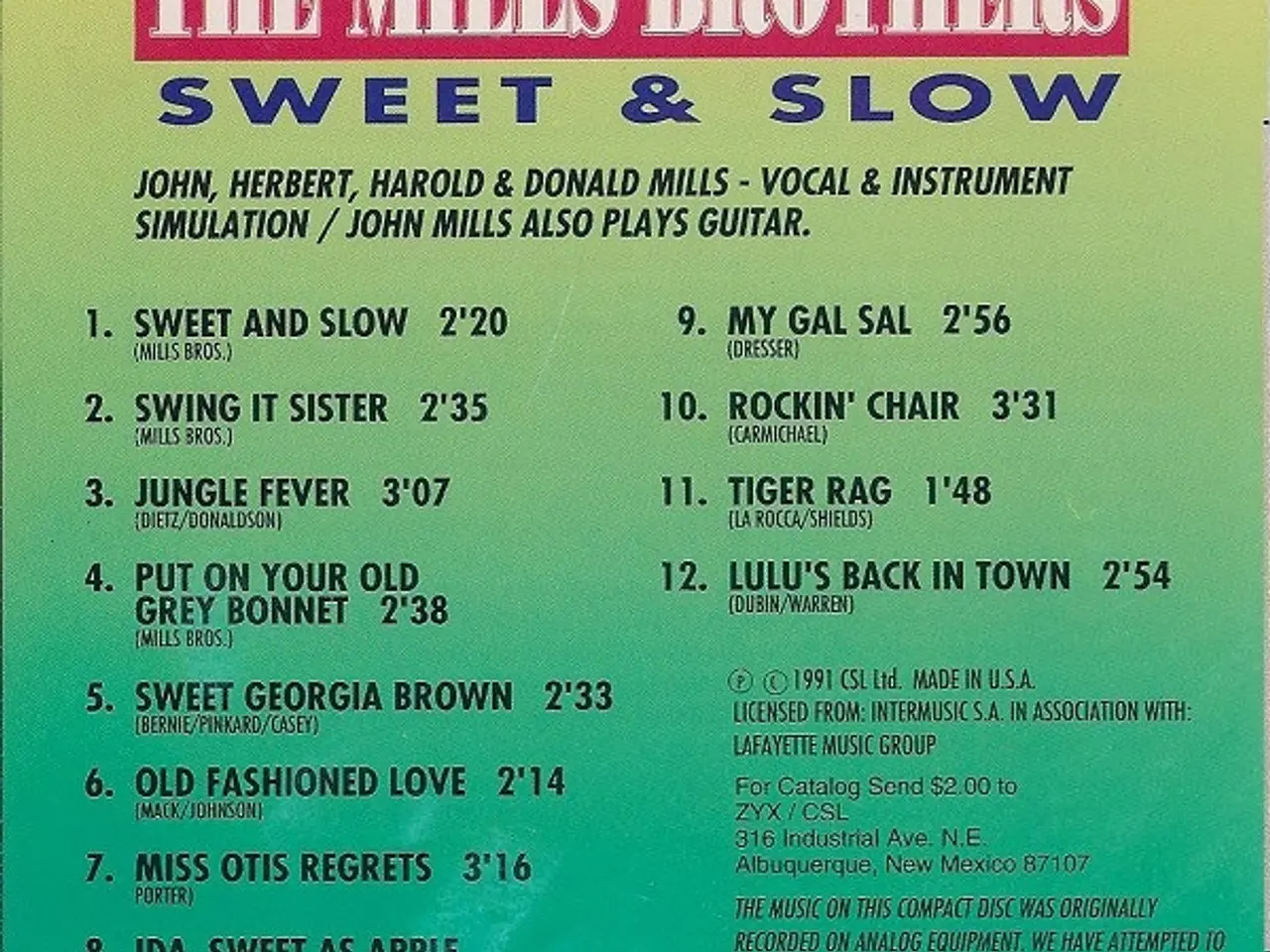 Billede 4 - The Mills Brothers – Sweet & Slow – CD