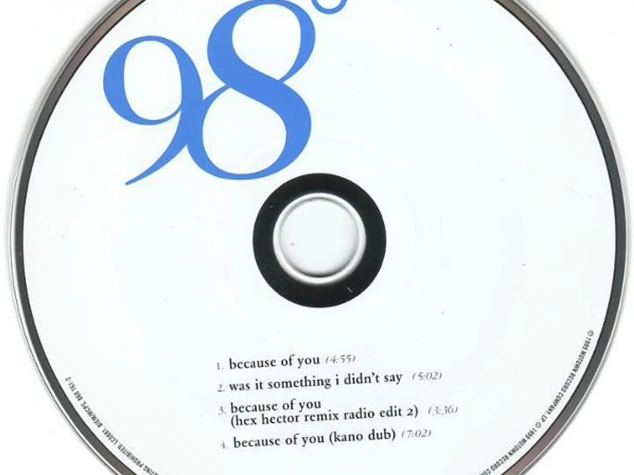 Billede 3 - 98°* – Because Of You – CD