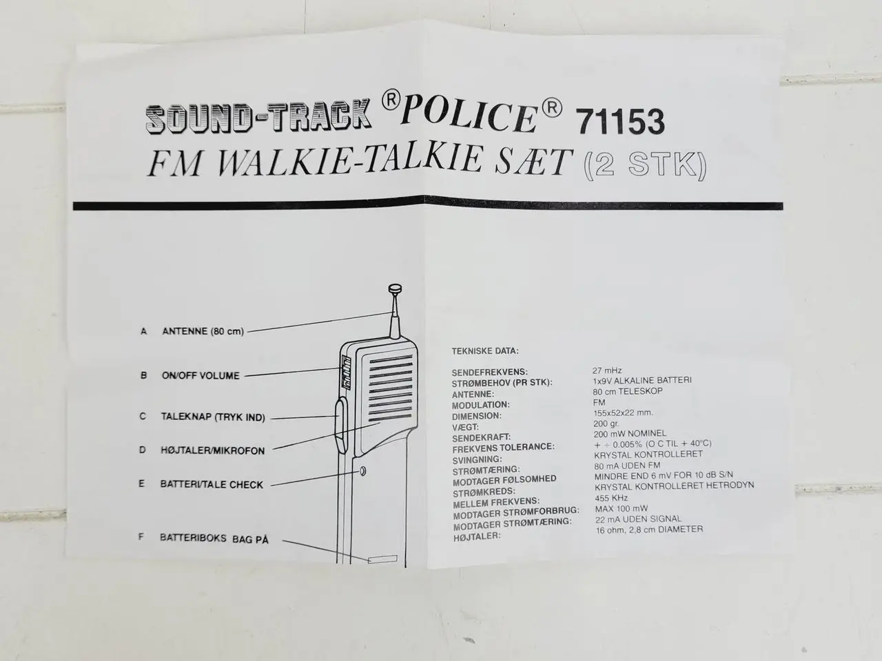 Billede 2 - ⭐️- Sound-Track Police 71153 FM Walkie-Talkie