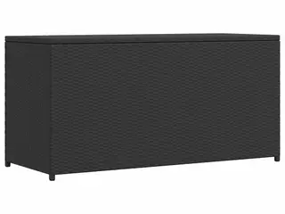Udendørs opbevaringkasse sort 120x50x60 cm polyrattan