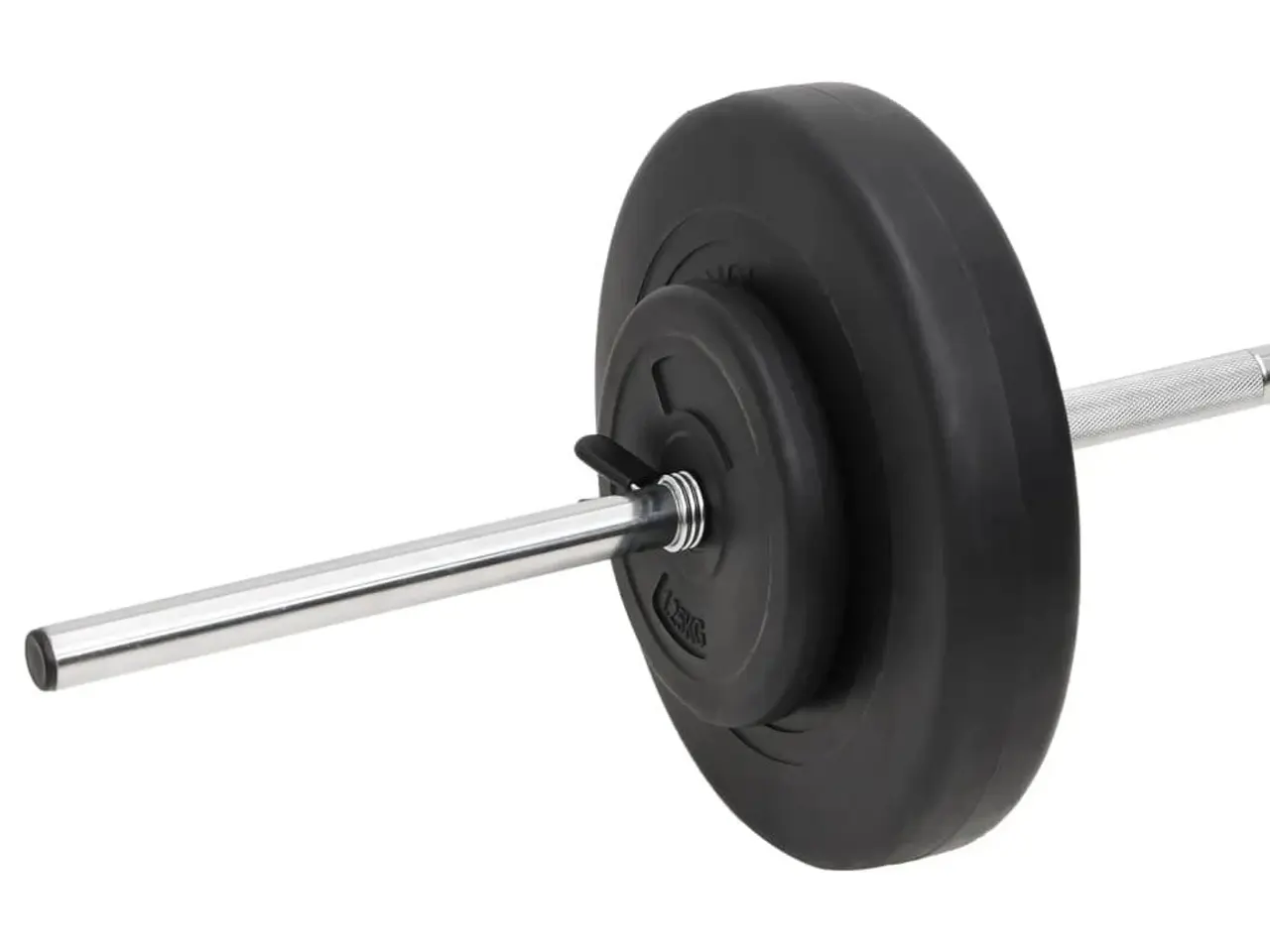 Billede 7 - Vægtstang og håndvægte med skiver - 60 kg sæt, sort
