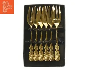 Guldbelagte dessertgafler (str. 6 stk 14 cm)