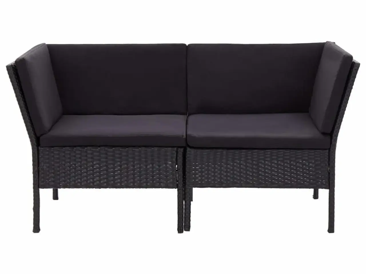 Billede 4 - Haveloungesæt 6 dele med hynder polyrattan sort