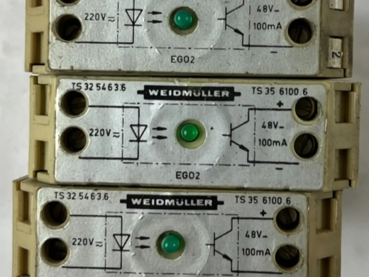 Billede 1 - 3x Weidmüller EGO2 TS32/TS35 Interface Optocoupler
