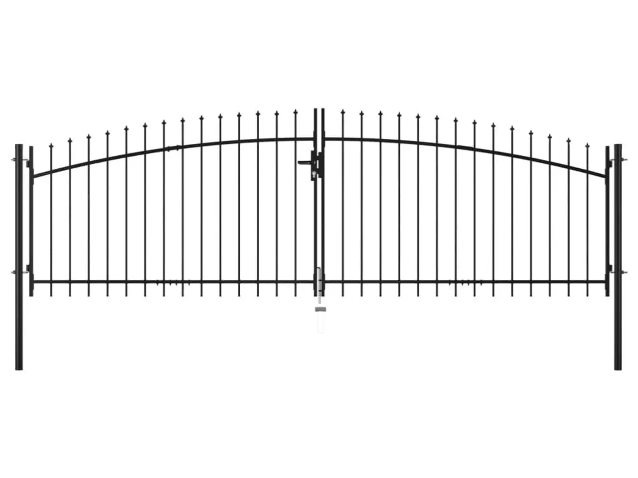Billede 1 - Dobbeltdørs hegnslåge Woerden med spydtop - 400 x 149,5 cm