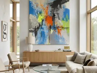 Eksklusivt abstrakt maleri fra Kvist Galleri.