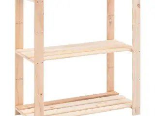 Reol i 3 niveauer 80 x 38 x 90 cm massivt fyrretræ 150 kg