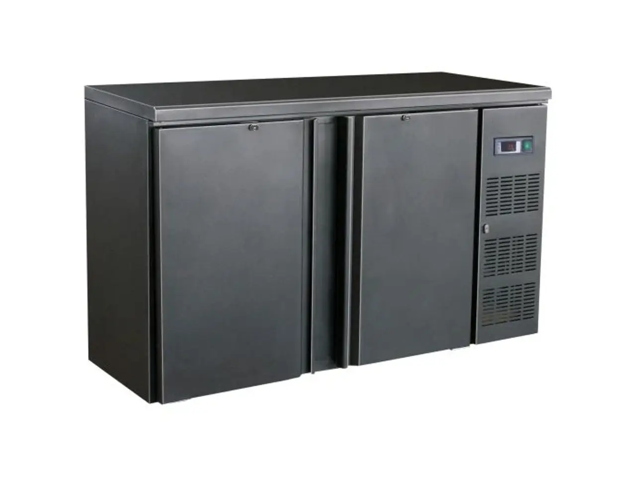 Billede 1 - Sort Bar-Køler – 2 Døre & Rustfrit Interiør – 350L
