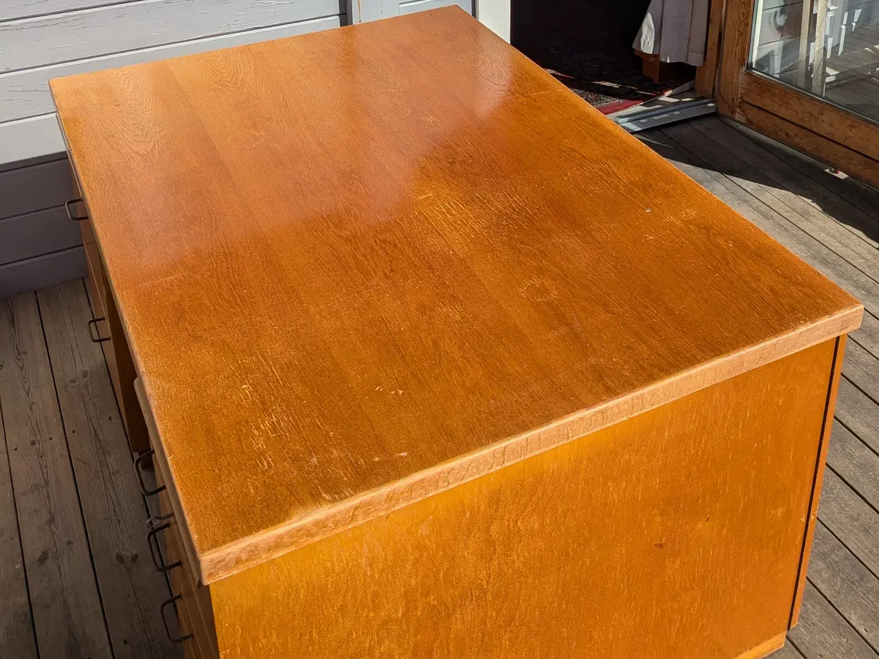 Billede 6 - Skrivebord i lys eg fra 1940-50.