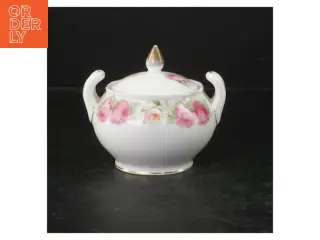 Retro Porcelænssukkerskål med roser (str. 11,5 cm)