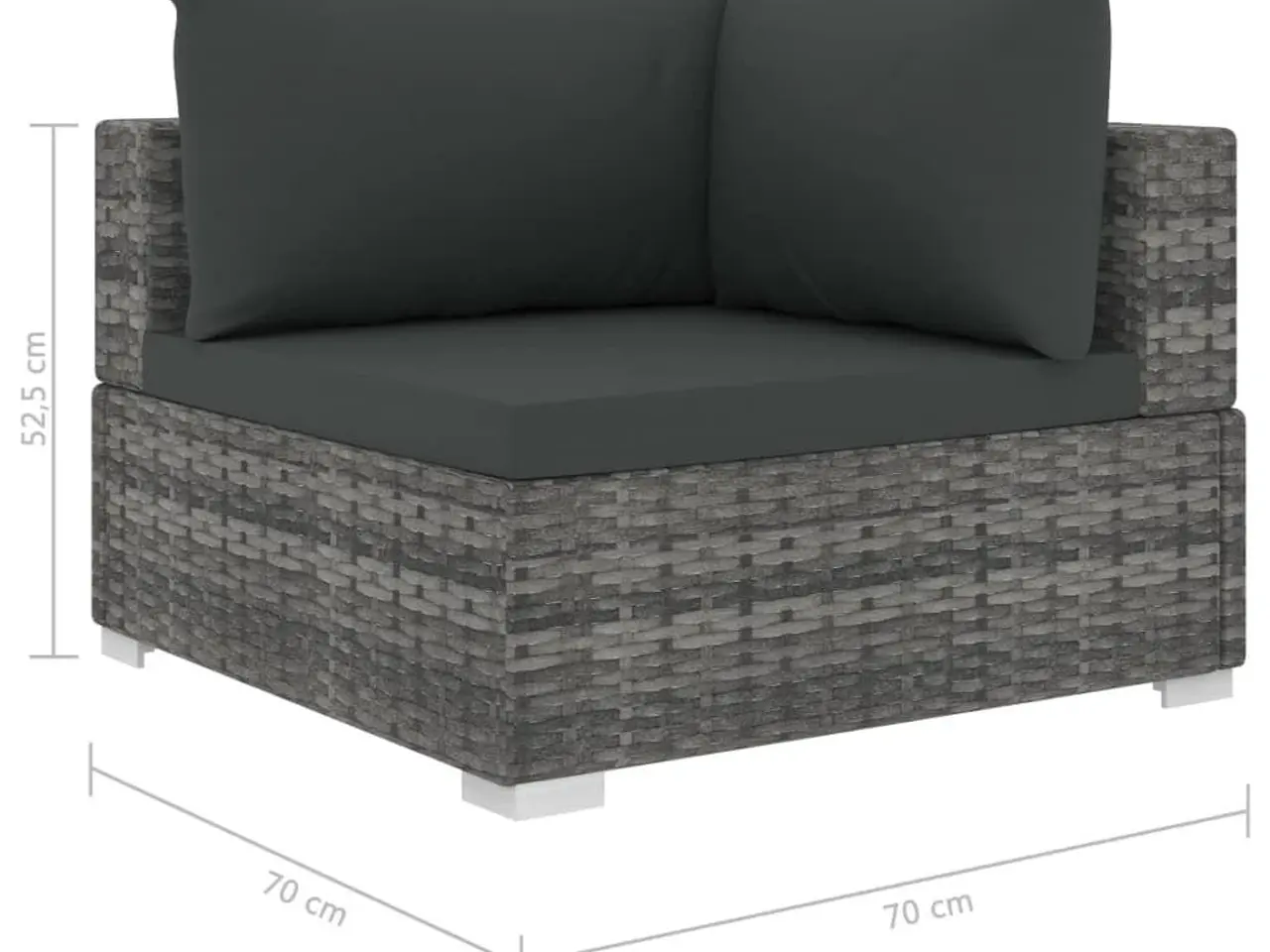 Billede 8 - Loungesæt til haven 5 dele med hynder polyrattan grå