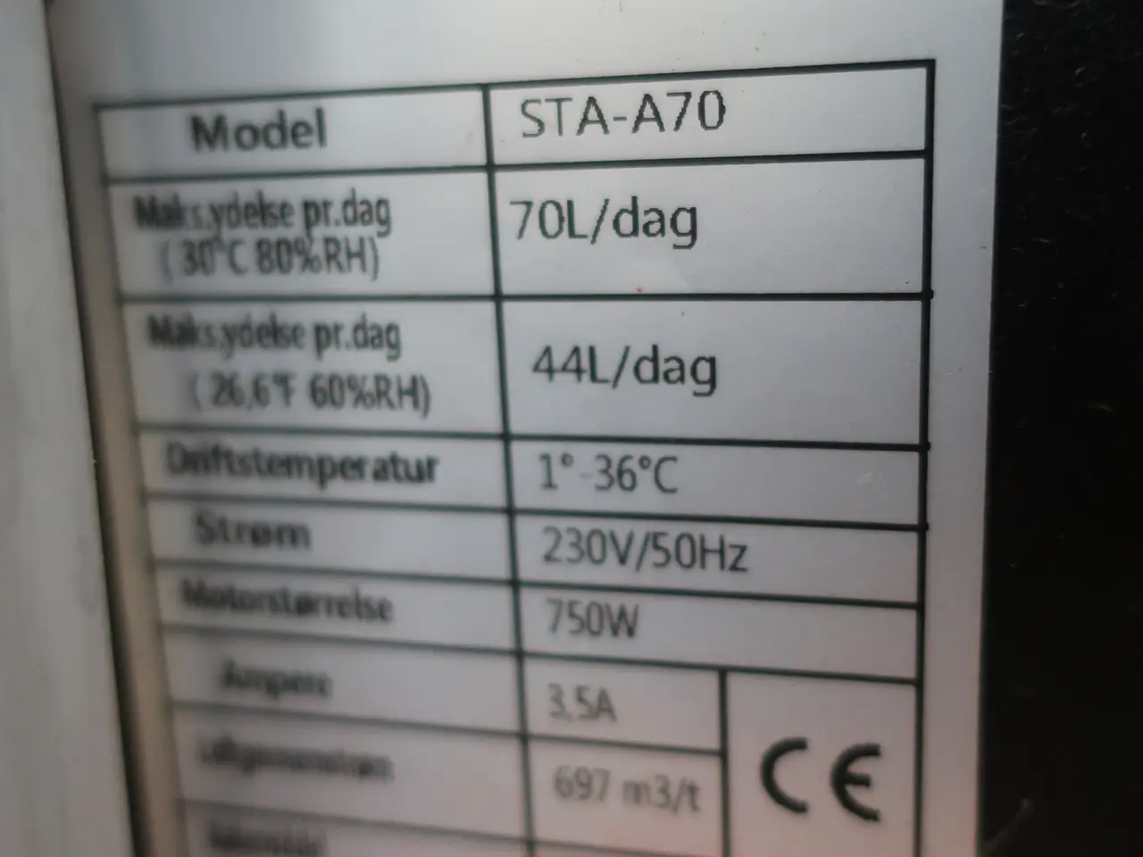 Billede 3 - Affugter STARING STA-A70