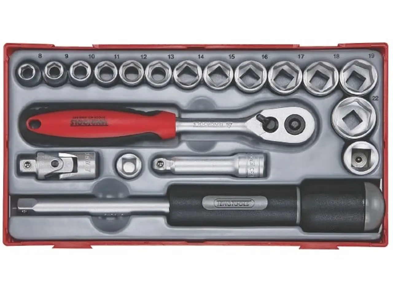 Billede 1 - Topnøglesæt med 3/8\" □-fatning Teng Tools TT3819 - 19 dele