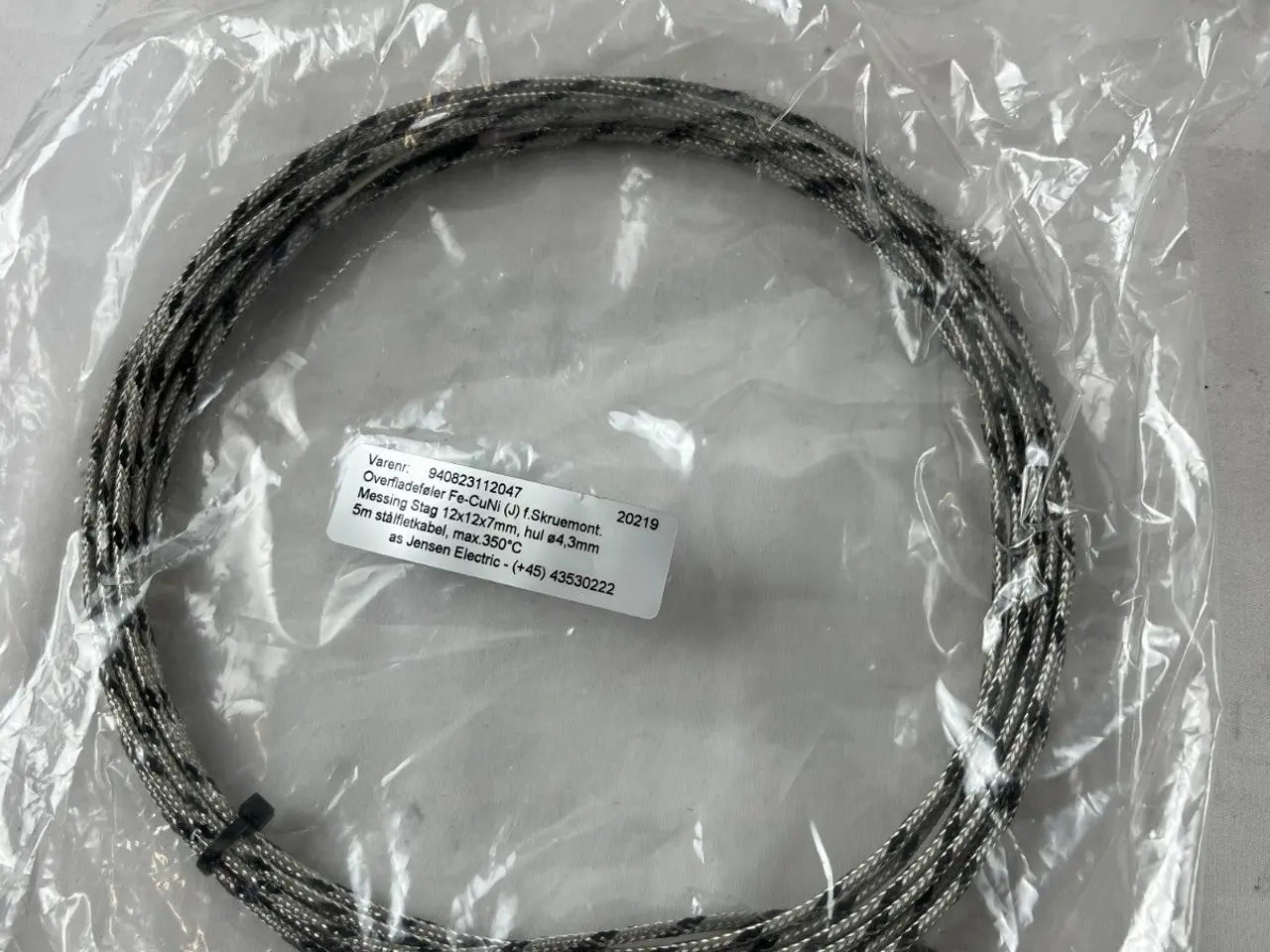 Billede 7 - Type J Thermocouple Probe 5m Stainless Braided