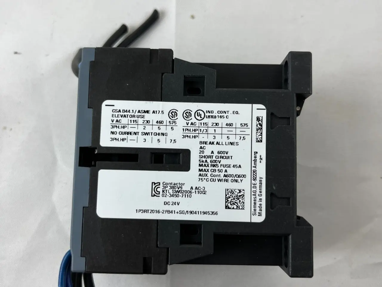 Billede 3 - Siemens Sirius 3RT2016-2FB41 kontaktor 24VDC 9A
