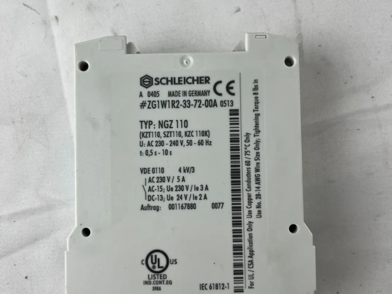 Billede 6 - Schleicher NGZ 110 Time relæ 0.5–10s 230–240V AC