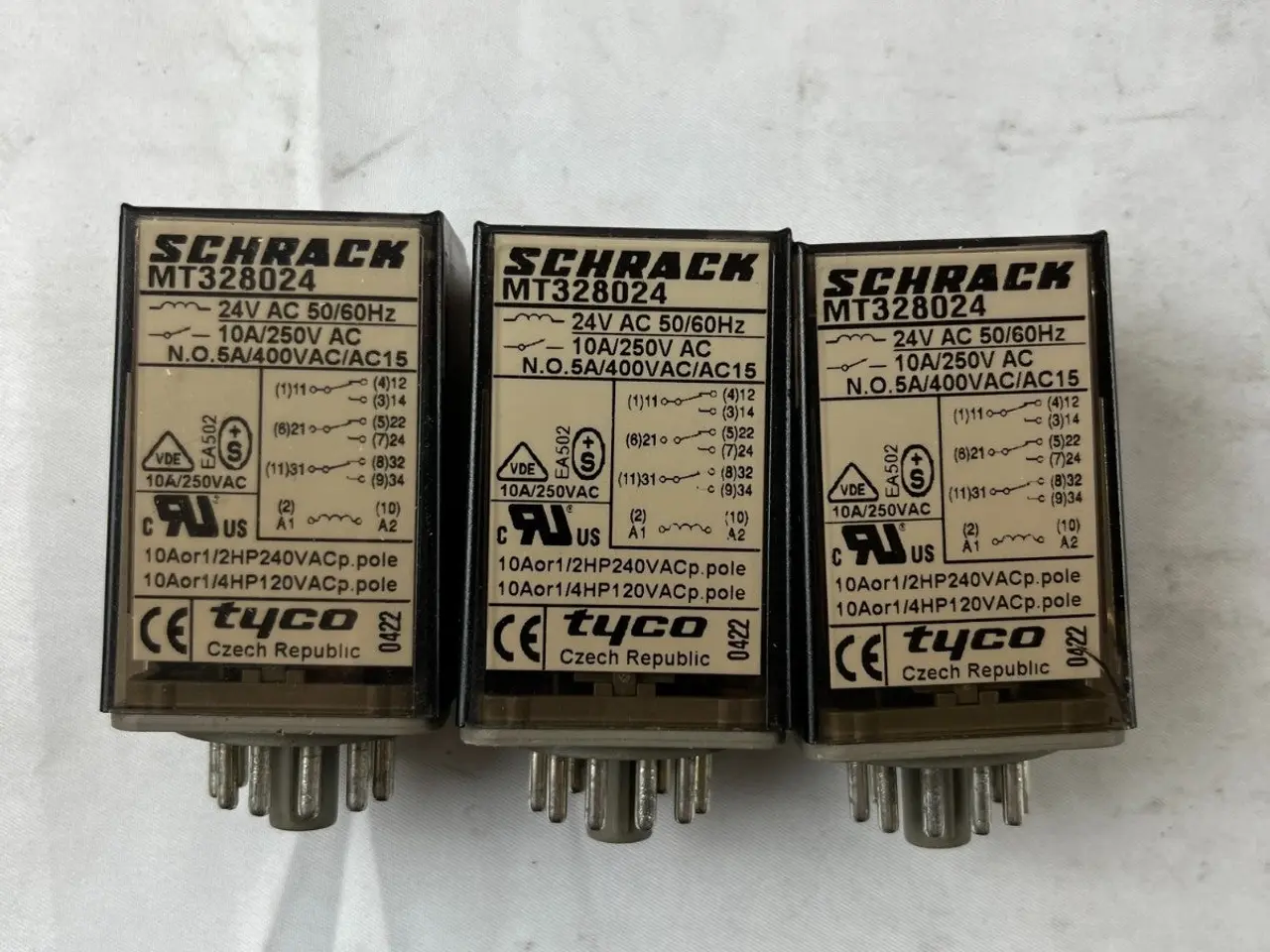 Billede 2 - Schrack MT328024 relæ 24V AC 10A 3CO Plug‑In Tyco