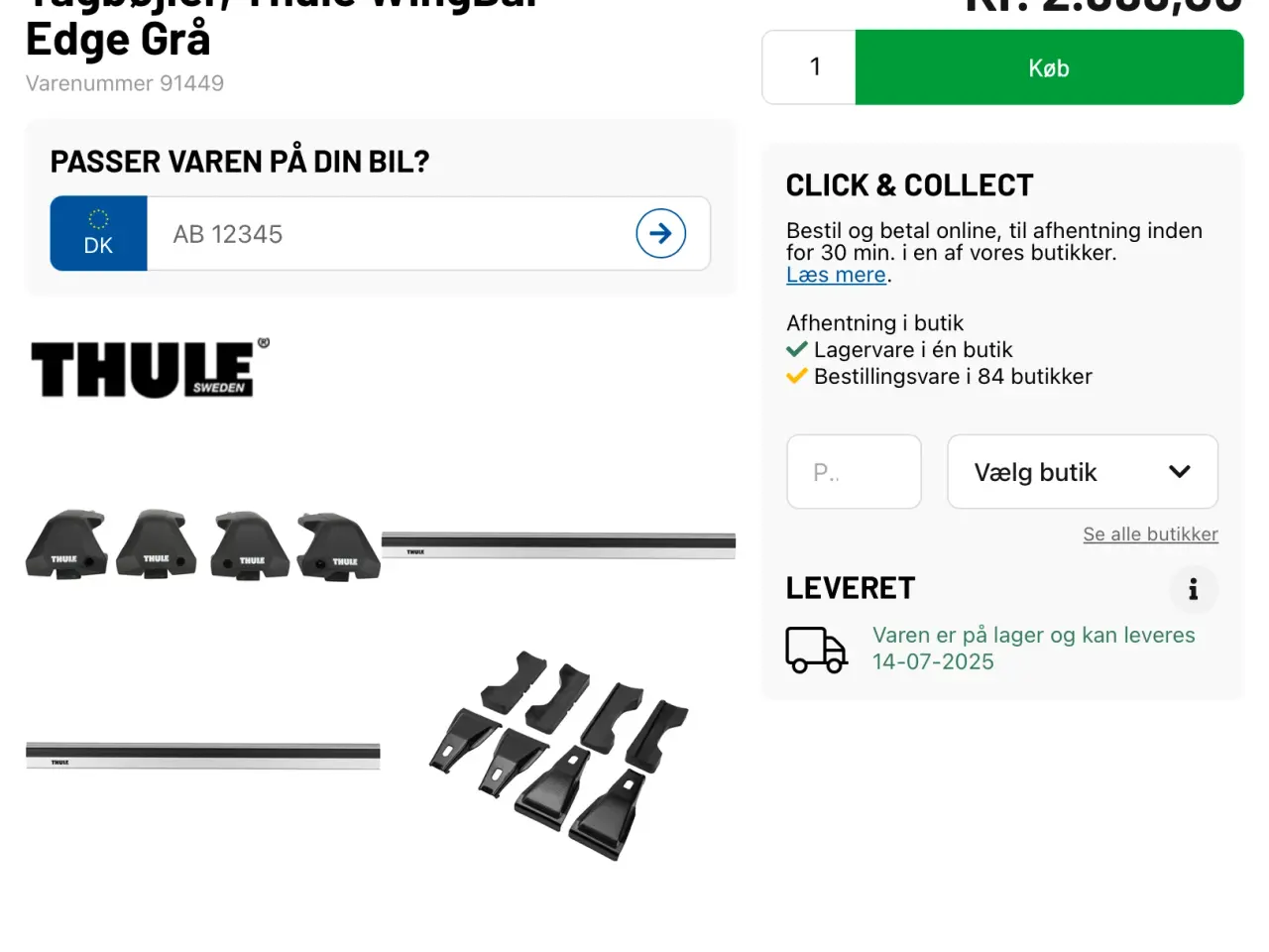 Billede 2 - Thule Tagbøjler wingbar edge grå. 😊