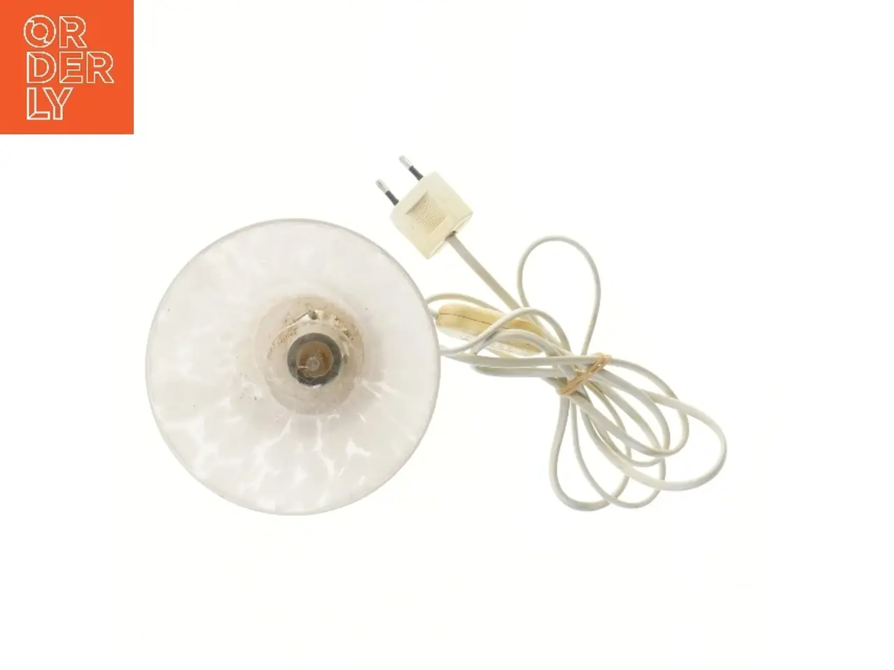 Billede 2 - Lille bordlampe i hvidt glas (str. 19 cm)