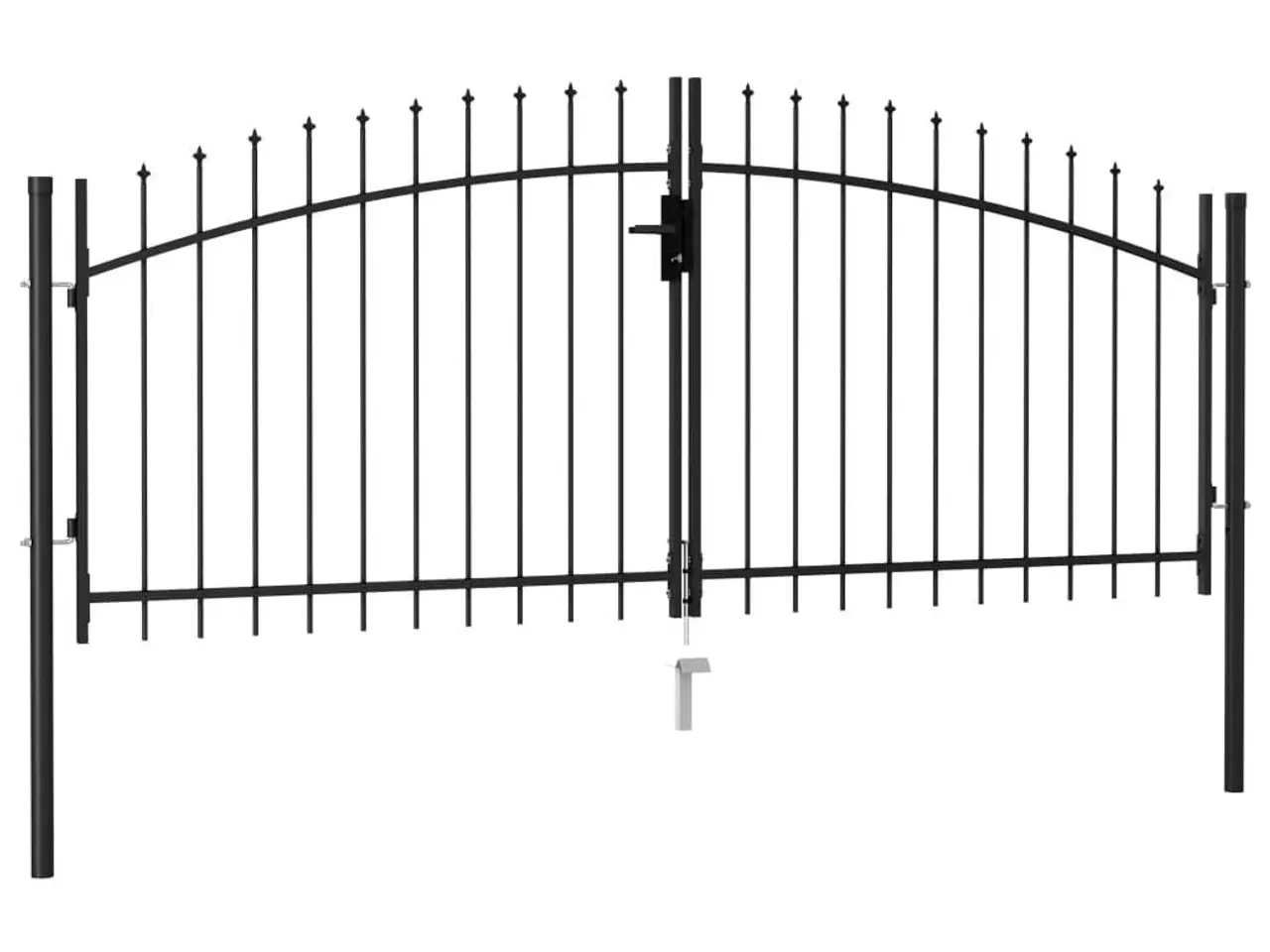 Billede 2 - Hegnslåge med dobbeltdør og spydtop - Woerden 299,5 × 174,5 cm, sort