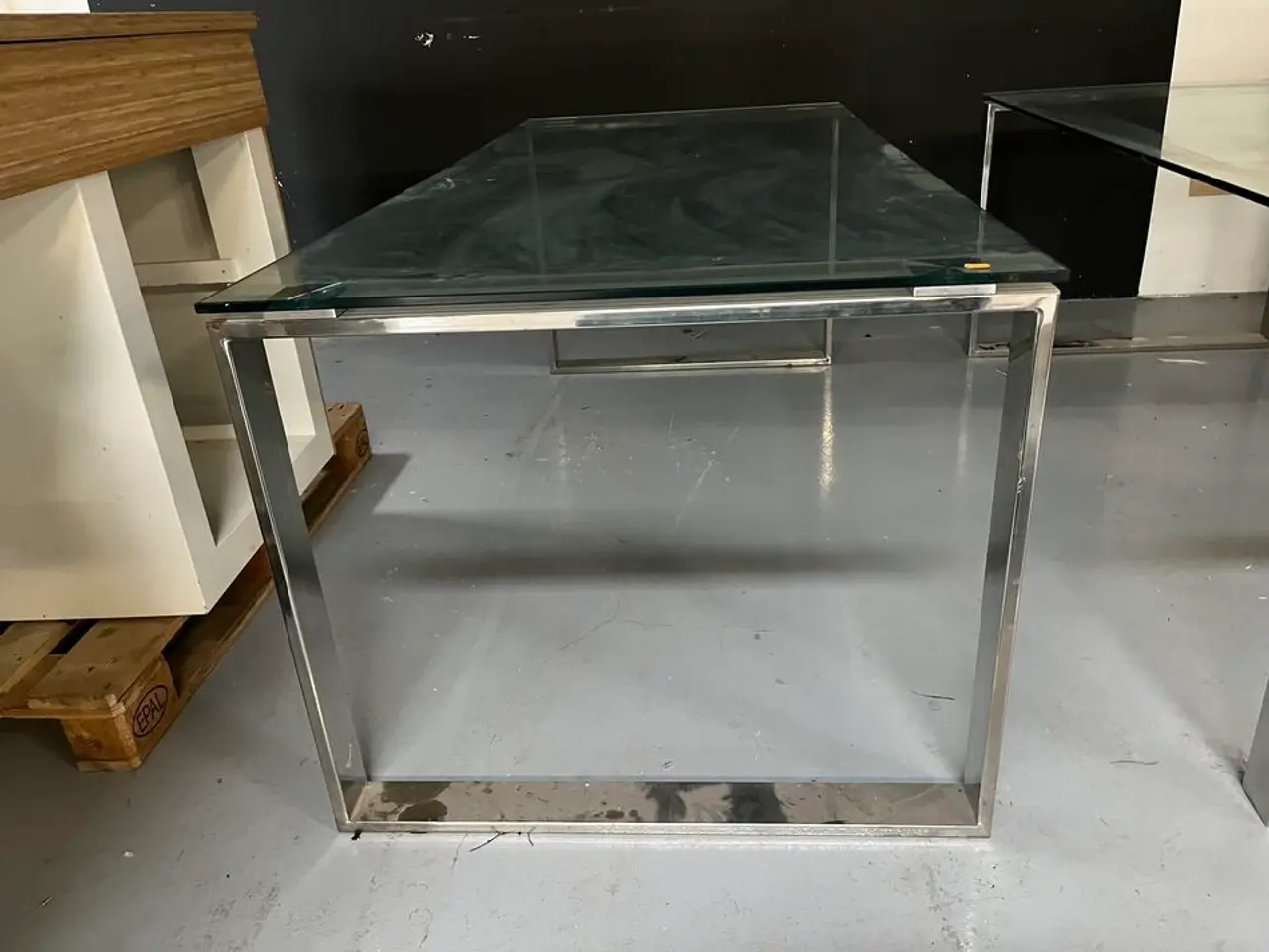 Billede 2 - Glasbord med metal ramme
