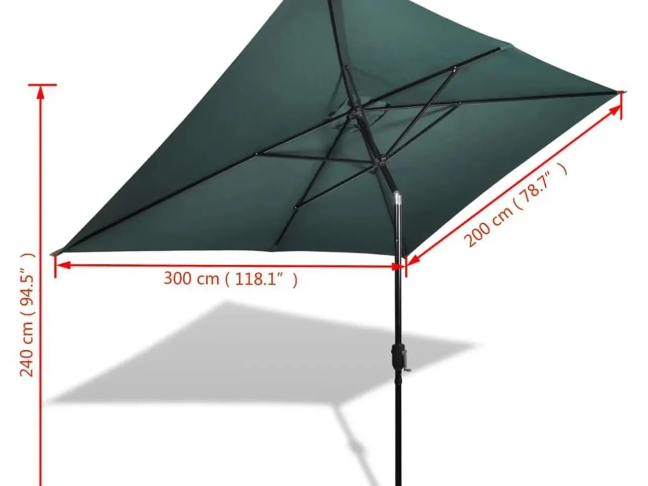 Billede 6 - Parasol 200x300 cm rektangulær grøn