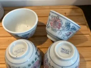 4 hvide vintage kinesiske porcelænsskåle