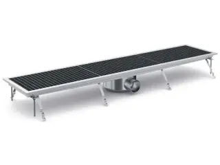 Bred Gulvrende (136 cm) i Rustfrit Stål – 300 mm