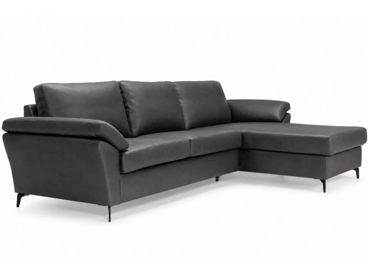 Billede 5 - Hjort Knudsen Padborg Chaiselongsofa med Elektrisk Recliner – Ægte Læder - Højrevendt