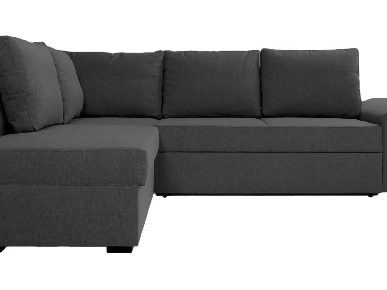 Billede 1 - Canapé Deluxe venstrevendt hjørnesovesofa - open-end, grå med sengeudtræk og opbevaring