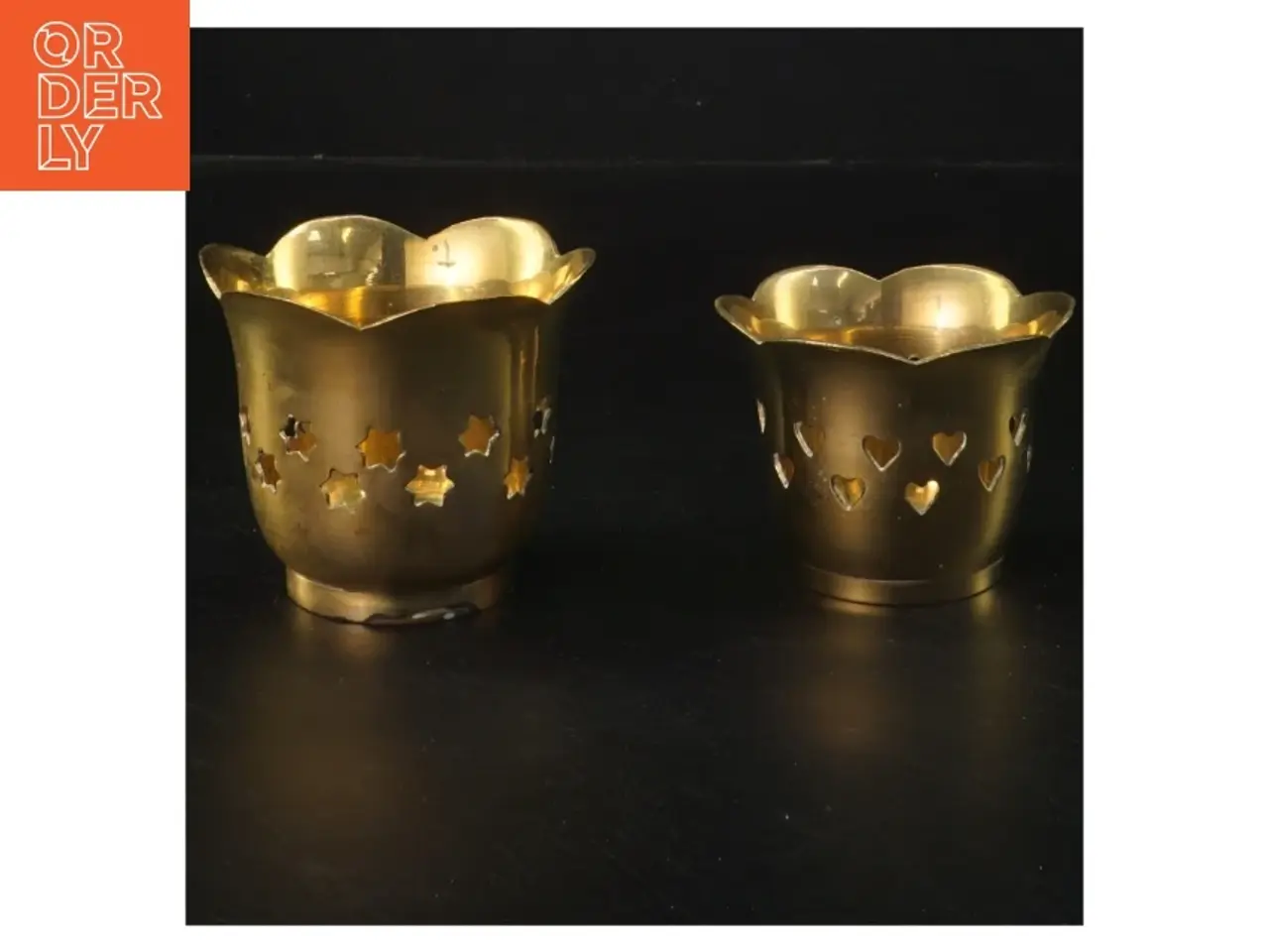 Billede 1 - Lysestager i messing (str. 7x8&5,5x7 cm)
