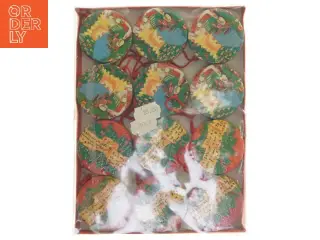 Vintage Julepynt papirornamenter 12 stk (str. 12 stk cm)