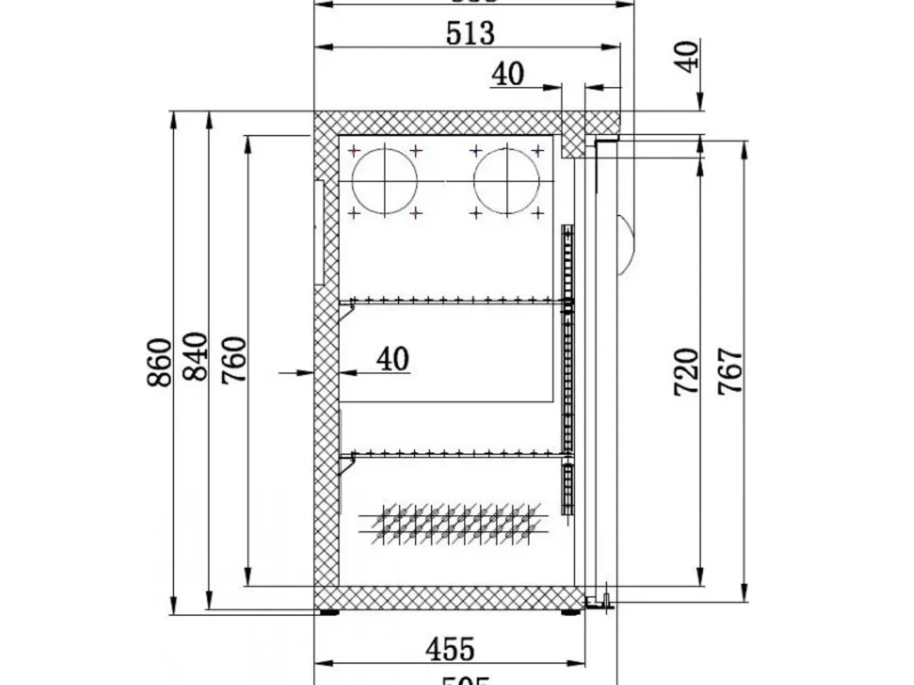 Billede 2 - Barkølebord 698 liter – med 4 glas låger