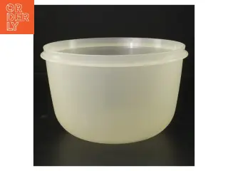 Rund plastbeholder med låg fra Tupperware (str. Ø 20 cm, 14 cm)