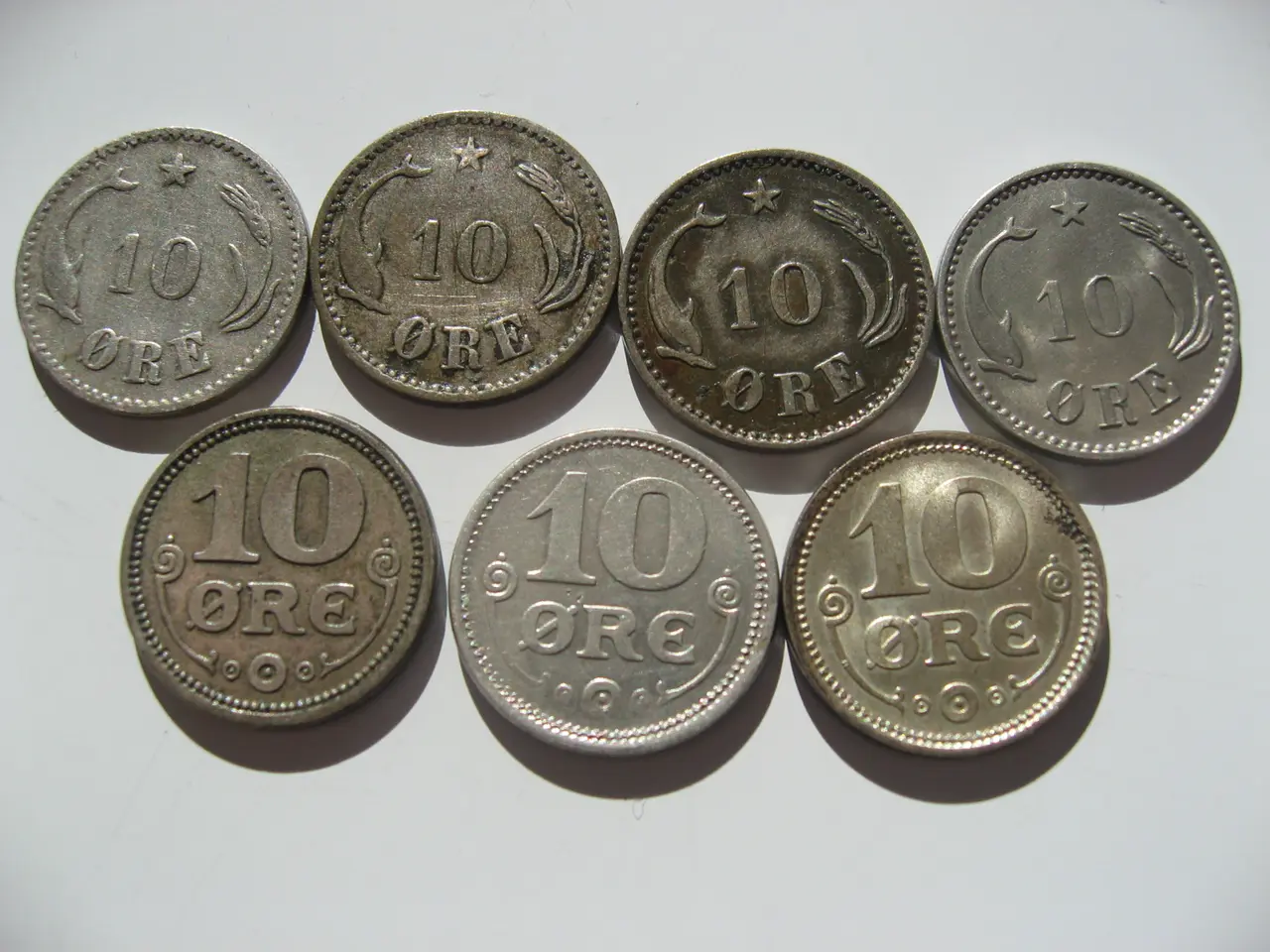 Billede 2 - 7 Særdeles flotte/flotte sølv 10 ører 1897-1919