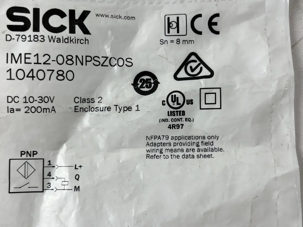 Billede 5 - SICK IME12-08NPSZC0S Proximity Sensor 8mm M12 PNP