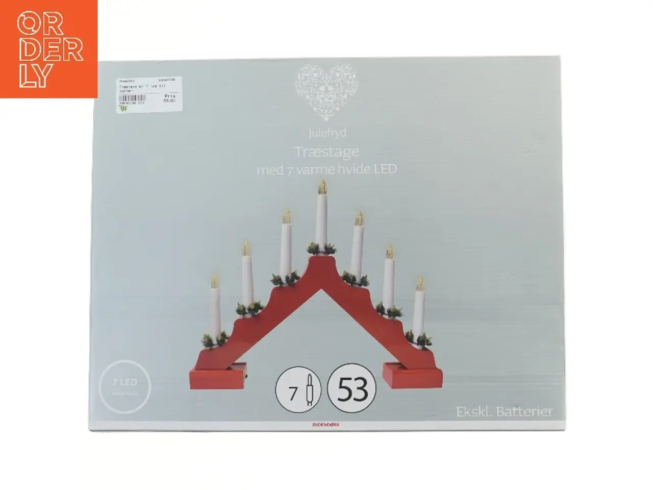Billede 1 - Træstage med 7 LED-lys fra Julefryd (str. 41,5 cm)