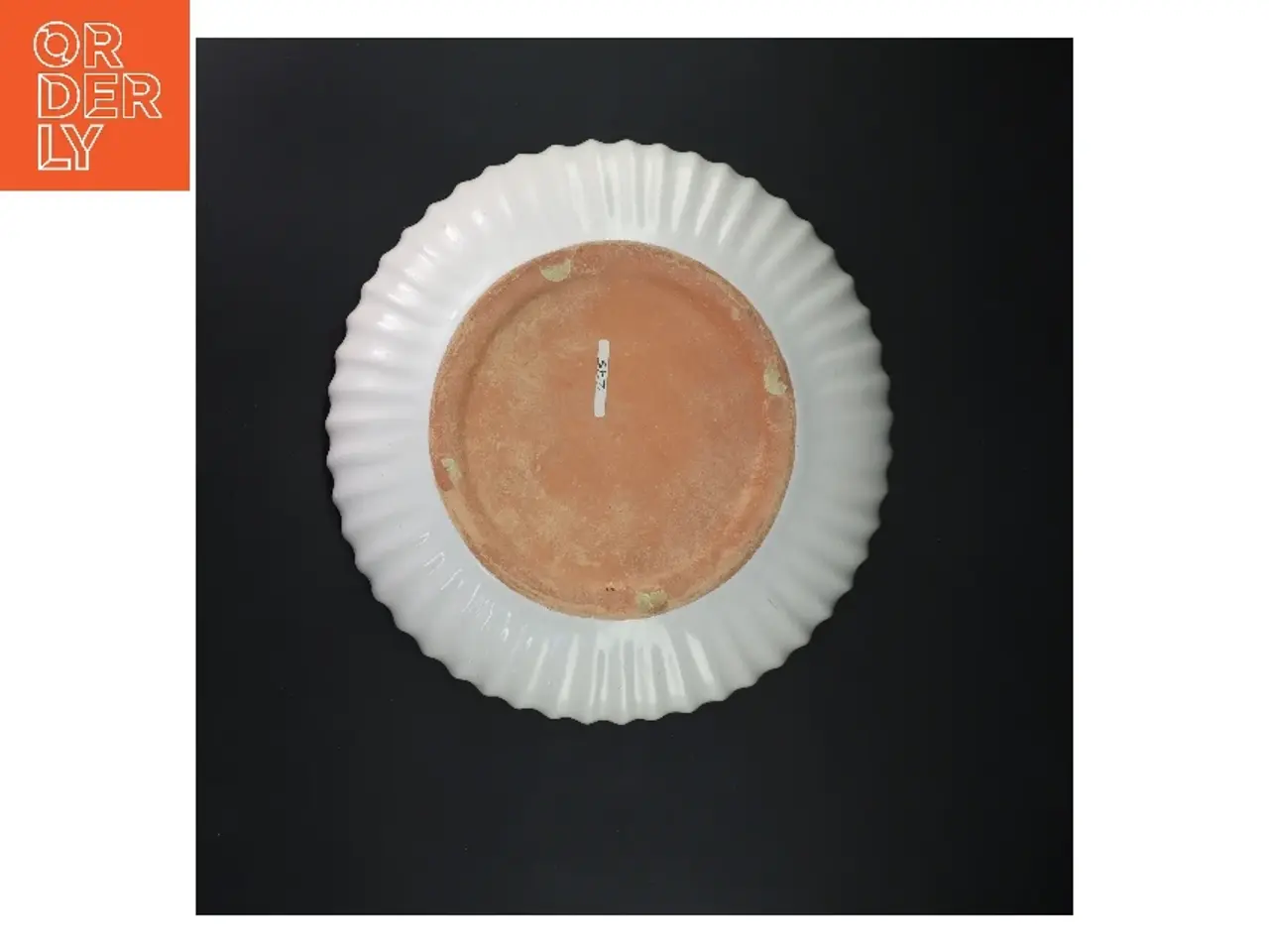 Billede 3 - Stort glaseret fad fra L. Hjort. (Ø 28 cm)