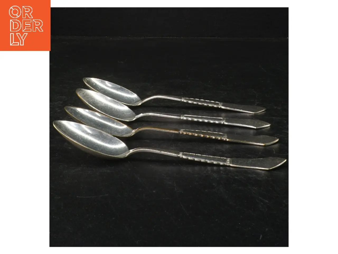 Billede 1 - 4 dessertskeer, 2-tårnet sølvplet, Louise